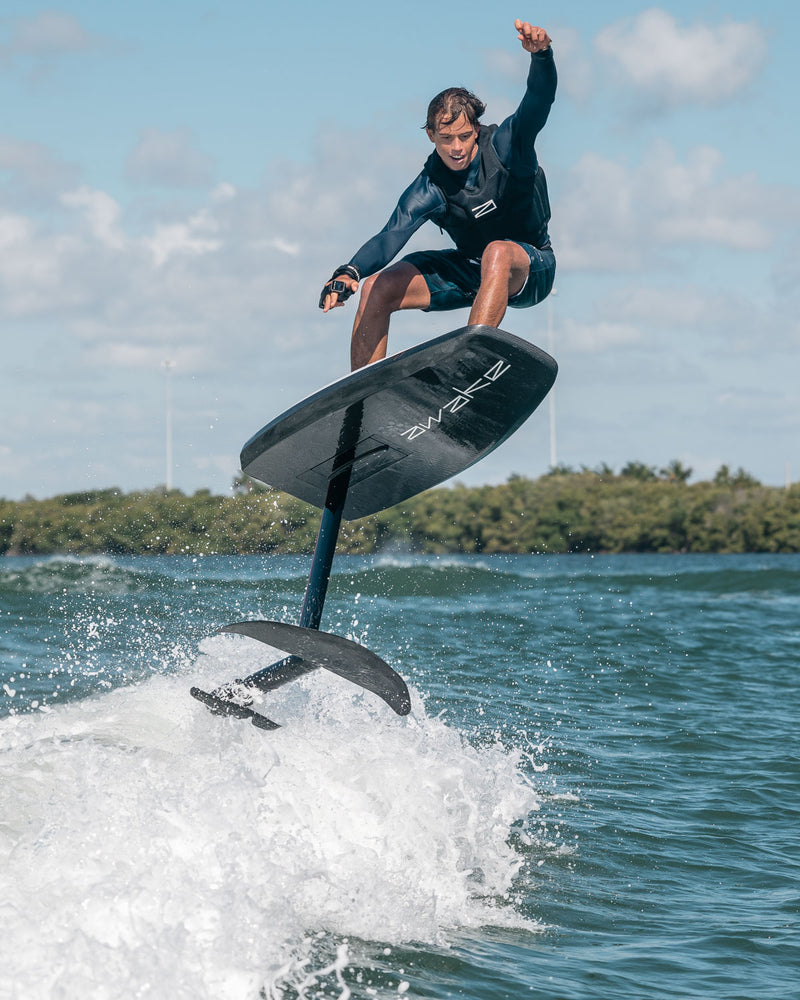 Awake VINGA S electric surfboard jet eFoil extreme foil jump